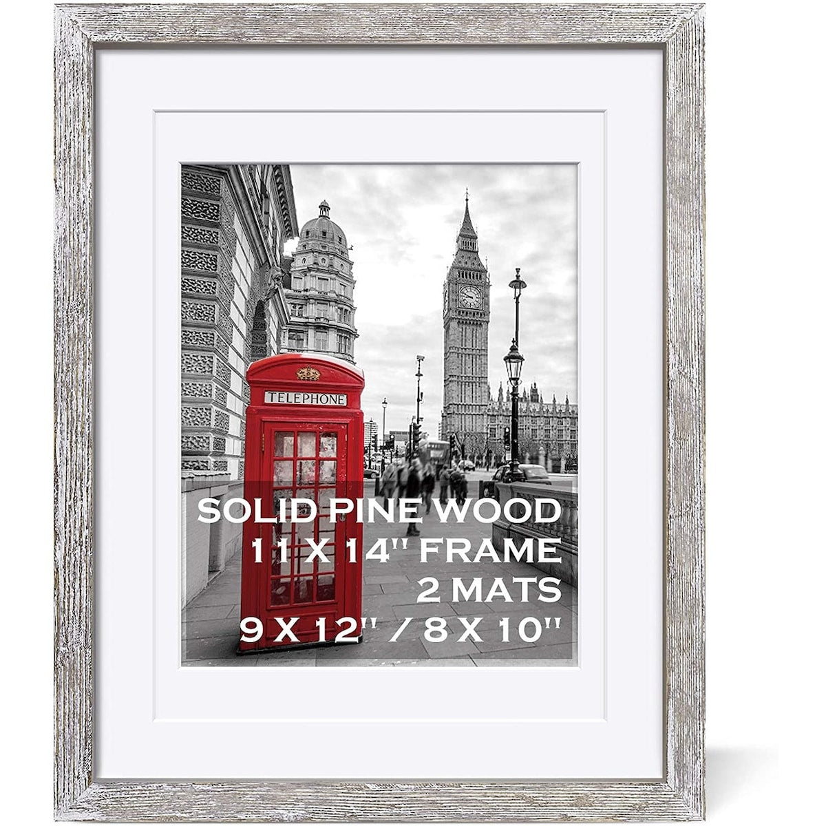 11x14 Rustic Picture Frames Solid Wood Distressed White