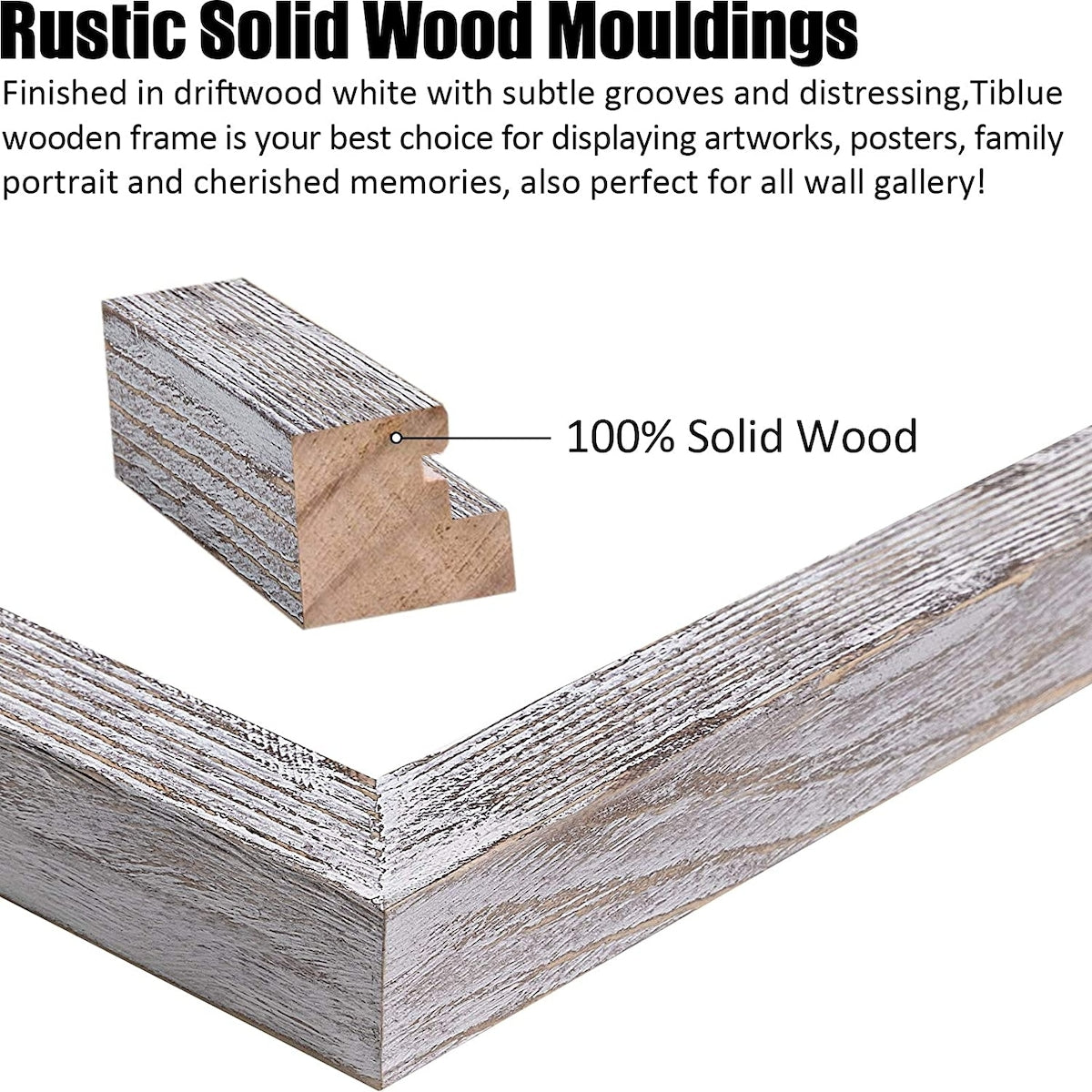 11x14 Rustic Picture Frames Solid Wood Distressed White