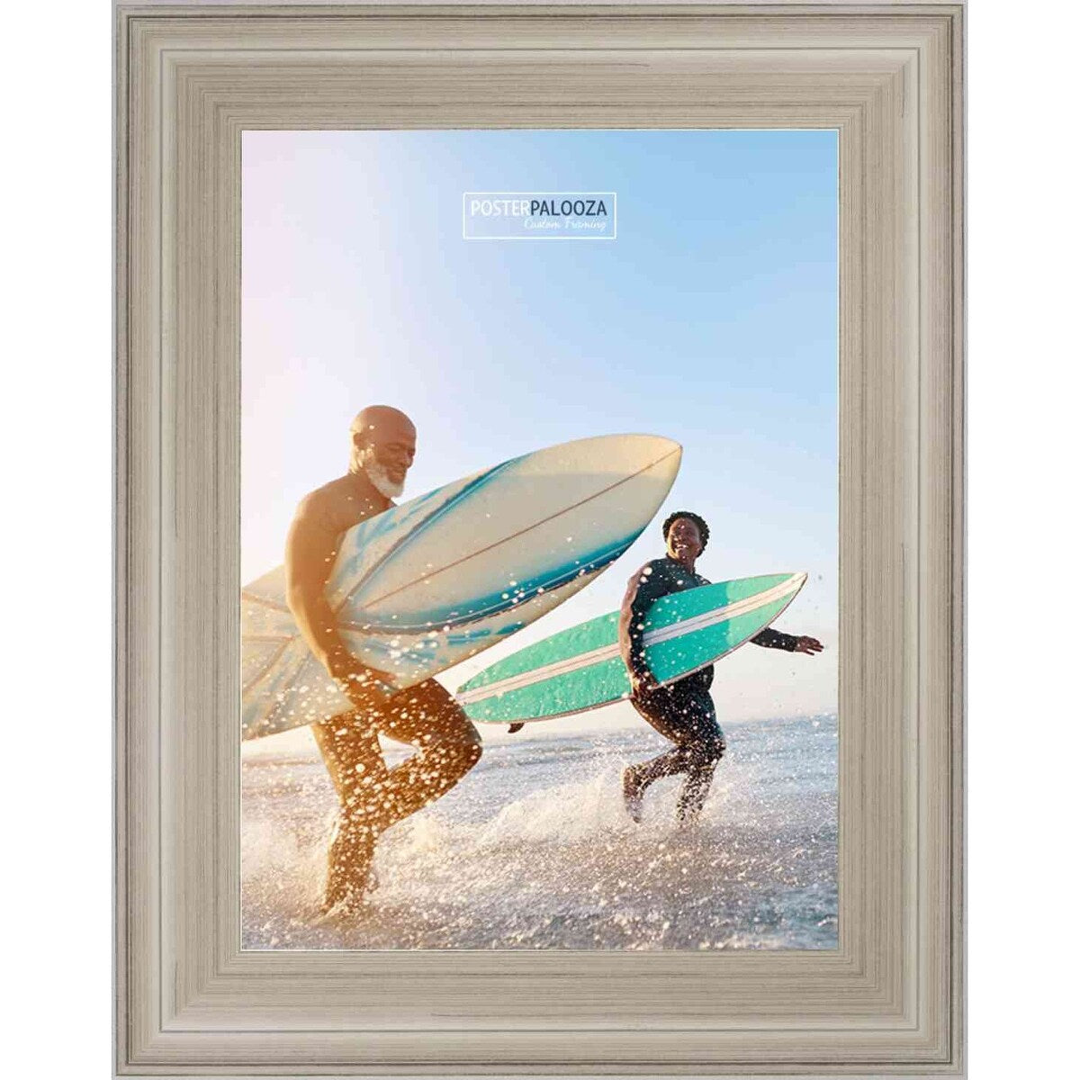 11x17 Contemporary Silver Complete Wood Picture Frame with UV Acrylic, Foam Board Backing, & Hardware