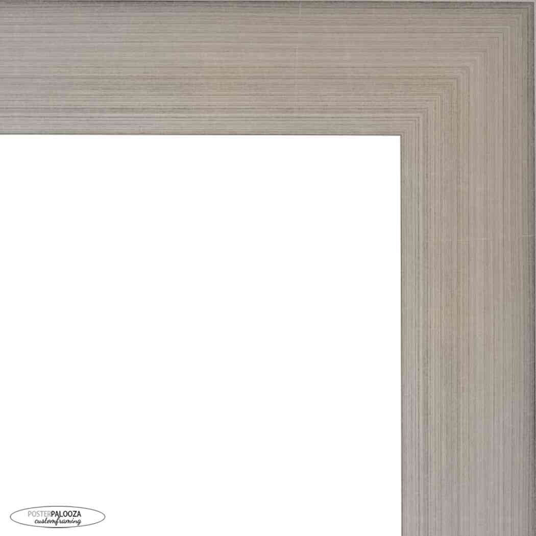 11x20 Contemporary Silver Complete Wood Picture Frame with UV Acrylic, Foam Board Backing, & Hardware
