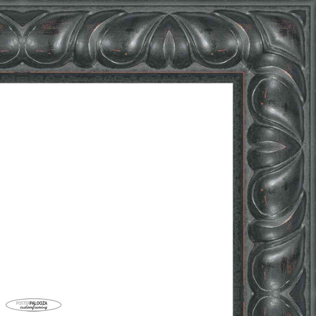 11x20 Distressed/Aged Black Complete Wood Picture Frame with UV Acrylic, Foam Board Backing, & Hardware