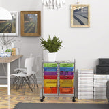 12-Drawers Rolling Storage Cart, Multicolor