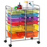 12-Drawers Rolling Storage Cart, Multicolor