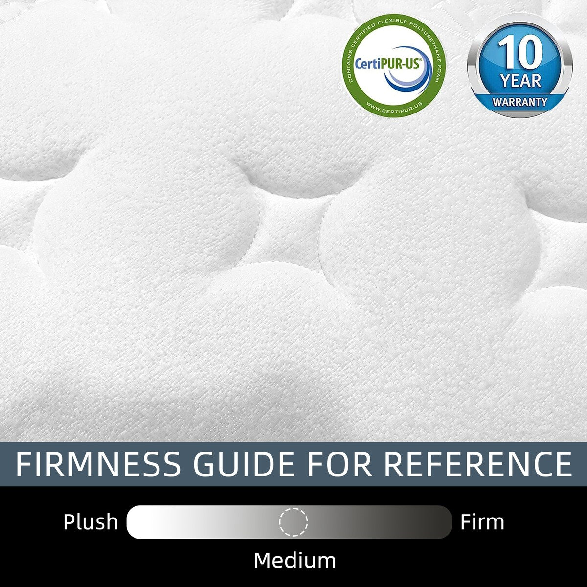 12 Inch Pillow Top Medium Firm Memory Foam Hybird Mattress in a Box