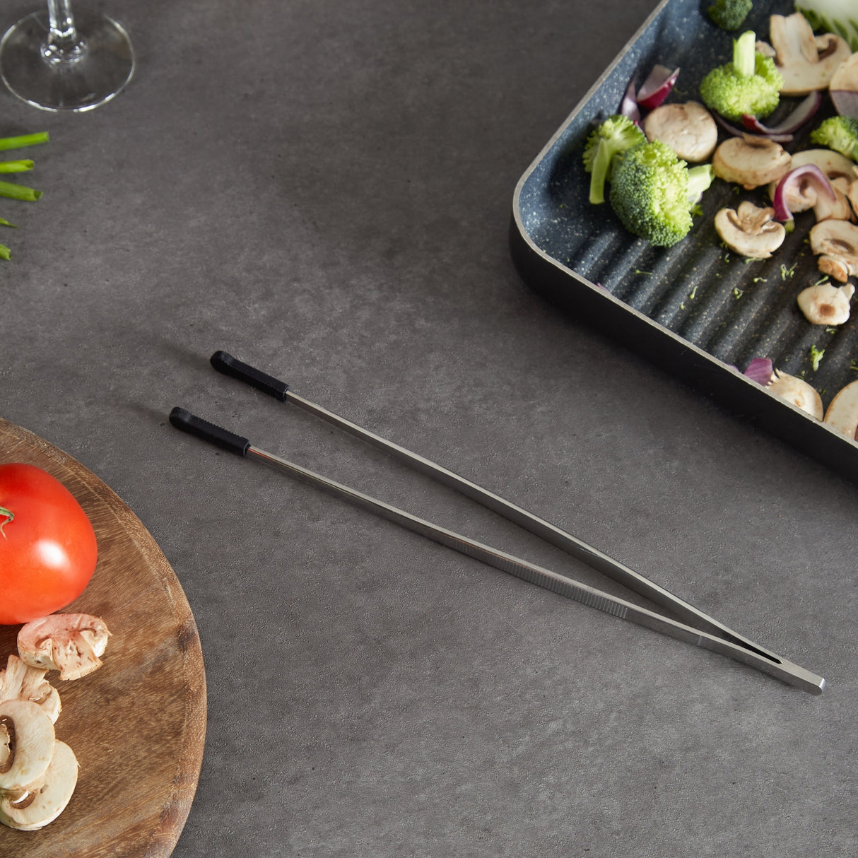 12-Inch Silicone-Tipped Culinary Tweezers - 12-Inch Length