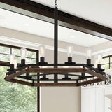 Acroma 12 Light 40In Modern Farmhouse Wagon Wheel Chandelier-UL