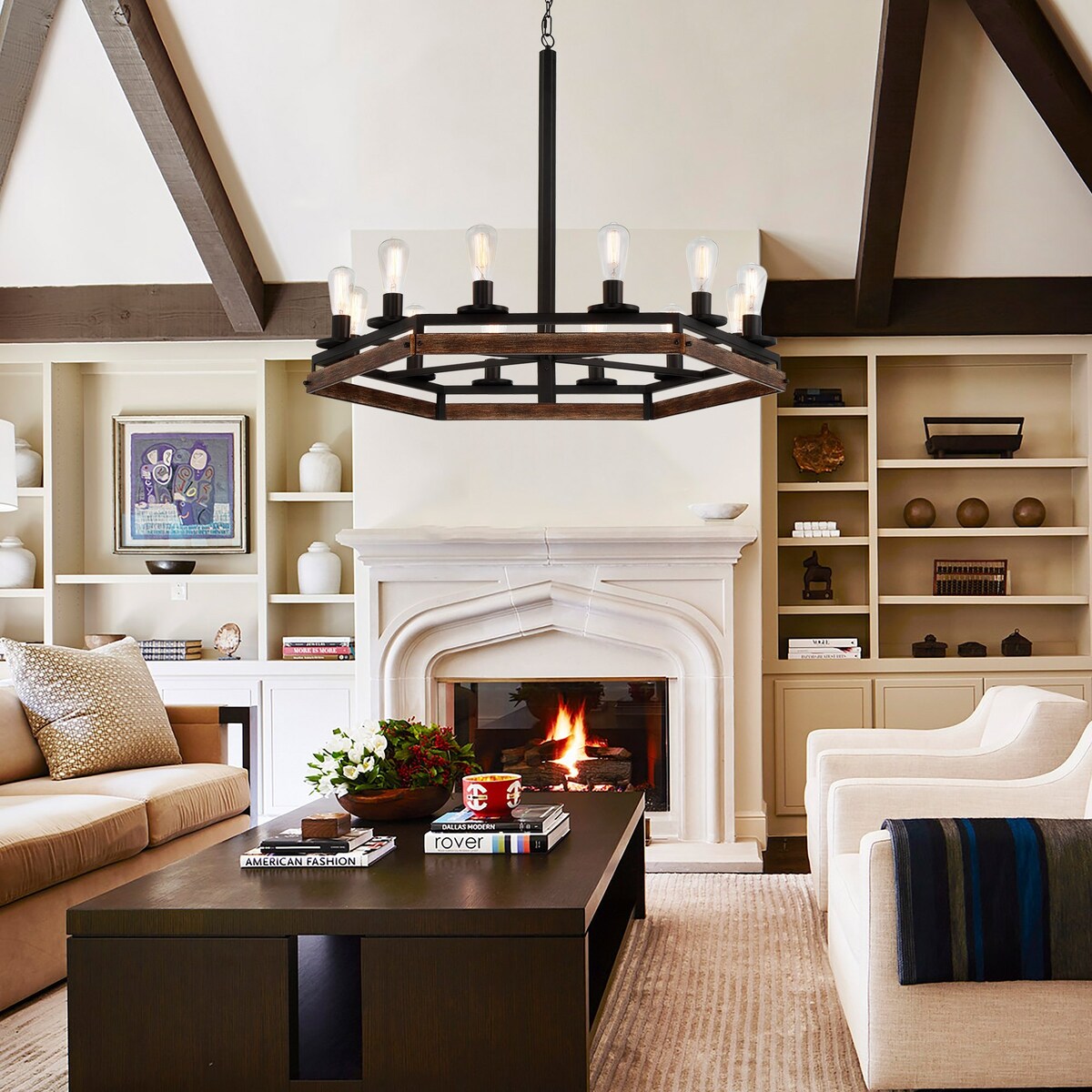 Acroma 12 Light 40In Modern Farmhouse Wagon Wheel Chandelier-UL