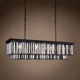12 Light 50" Smoke Glass Fringe Grey Iron Chandelier & Led - 18.00