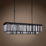 12 Light 50" Smoke Glass Fringe Grey Iron Chandelier & Led - 18.00
