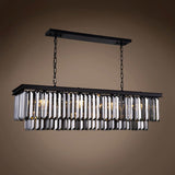 12 Light 50" Smoke Glass Fringe Grey Iron Chandelier & Led - 18.00