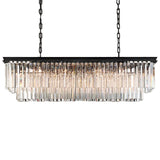 12 Light Clear Glass Fringe Chandelier In Java Brown Finish - 18.00