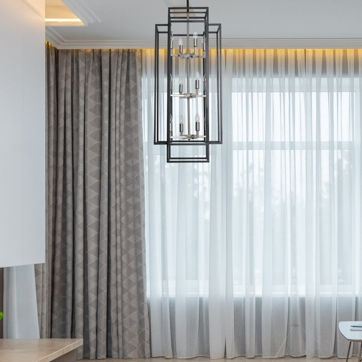 12-Light Lantern Tiered Chandelier Pendant Lighting Island