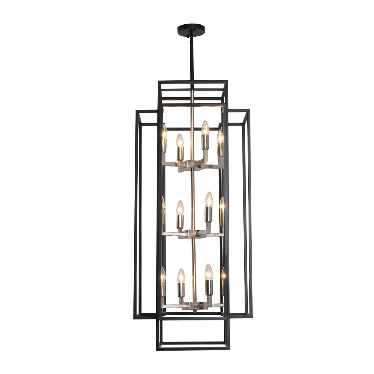 12-Light Lantern Tiered Chandelier Pendant Lighting Island