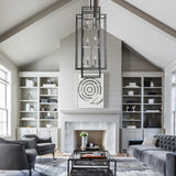 12-Light Lantern Tiered Chandelier Pendant Lighting Island