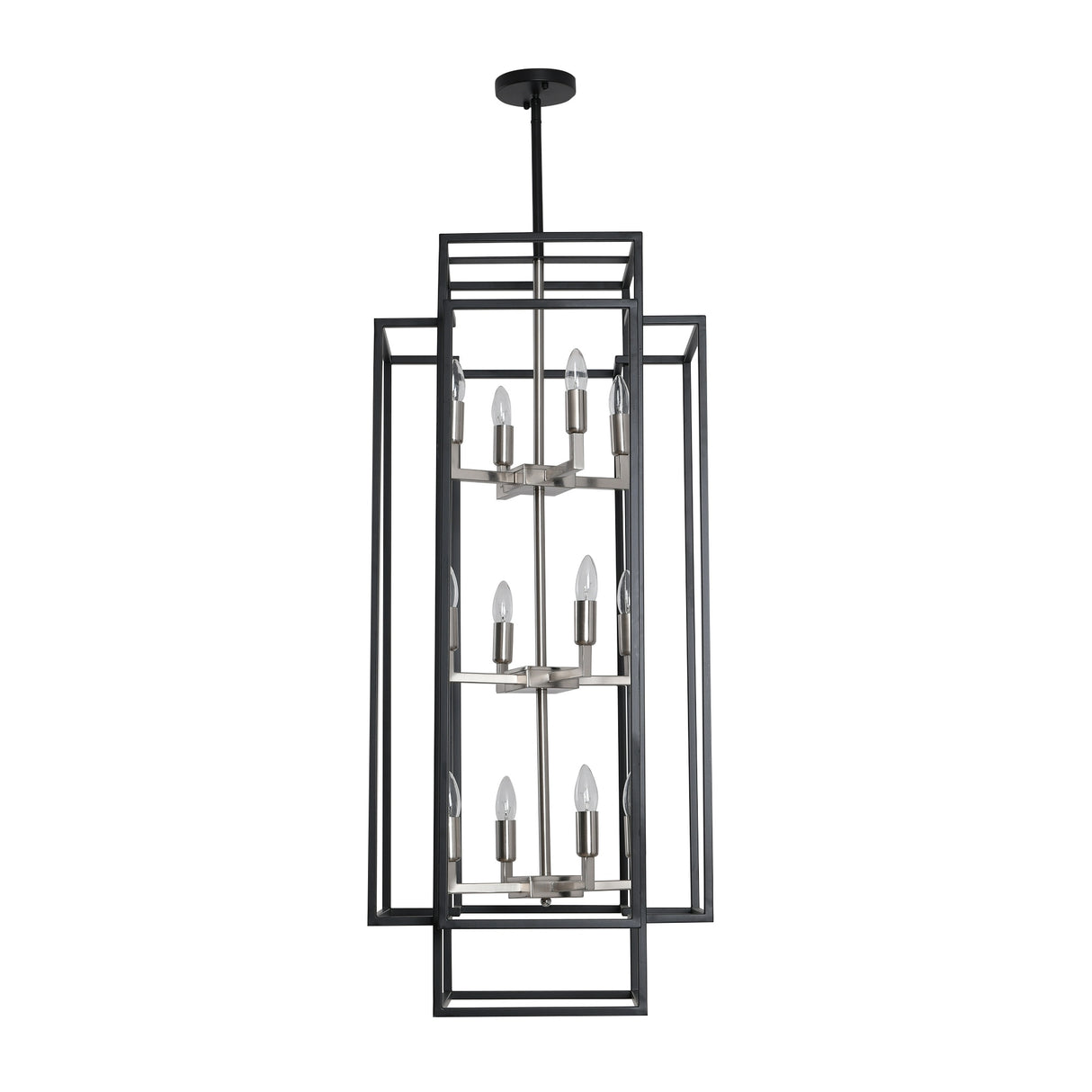 12-Light Lantern Tiered Chandelier Pendant Lighting Island