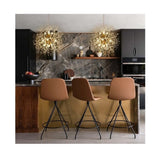 12 Light Modern Gold Sun Fireworks Pendant Crystal Chandelier, 22"