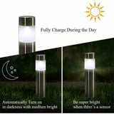 12 Pack Stainless Steel Straight Outdoor Solar Lights - Waterproof