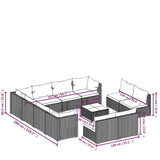12 Piece Patio Lounge Set with Cushions Gray Poly Rattan