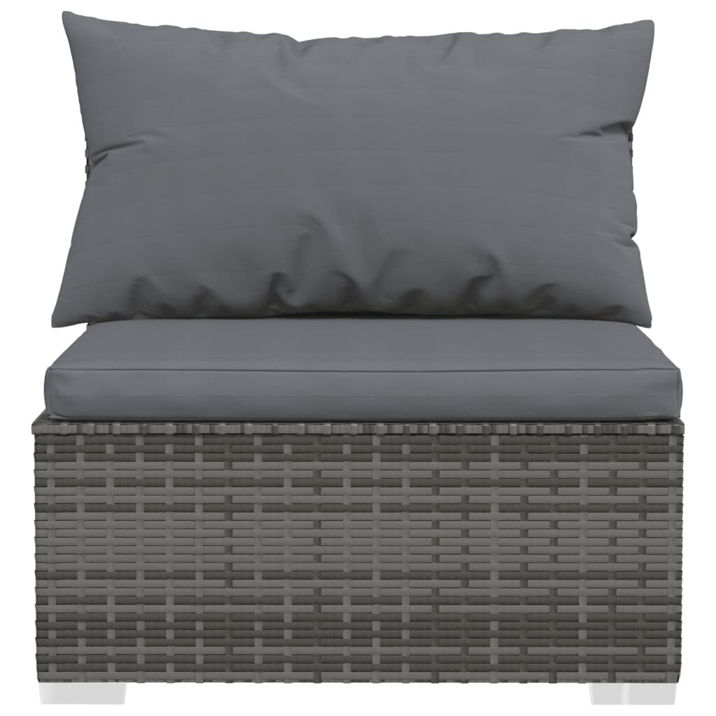 12 Piece Patio Lounge Set with Cushions Gray Poly Rattan