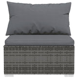 12 Piece Patio Lounge Set with Cushions Gray Poly Rattan