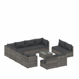 12 Piece Patio Lounge Set with Cushions Gray Poly Rattan