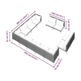 12 Piece Patio Lounge Set with Cushions Poly Rattan Dark Gray