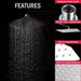 12-in Polish Brushed Nickel Solid Square Ultrathin Rainfall Shower Head with Silicone Nozzle