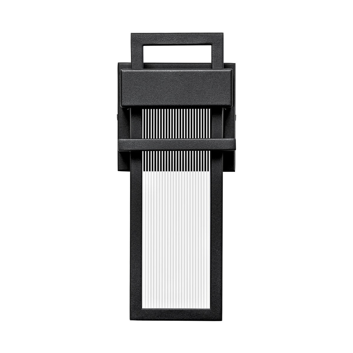 12 in. Modern Black Acrylic Outdoor Indoor Wall Light Waterproof IP54 Lantern Wall Sconce - 4.7 in. W x 12.2 in. H