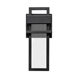 12 in. Modern Black Acrylic Outdoor Indoor Wall Light Waterproof IP54 Lantern Wall Sconce - 4.7 in. W x 12.2 in. H