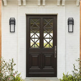 12 in. Modern Black Acrylic Outdoor Indoor Wall Light Waterproof IP54 Lantern Wall Sconce - 4.7 in. W x 12.2 in. H