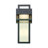 12 in. Modern Black Acrylic Outdoor Indoor Wall Light Waterproof IP54 Lantern Wall Sconce - 4.7 in. W x 12.2 in. H