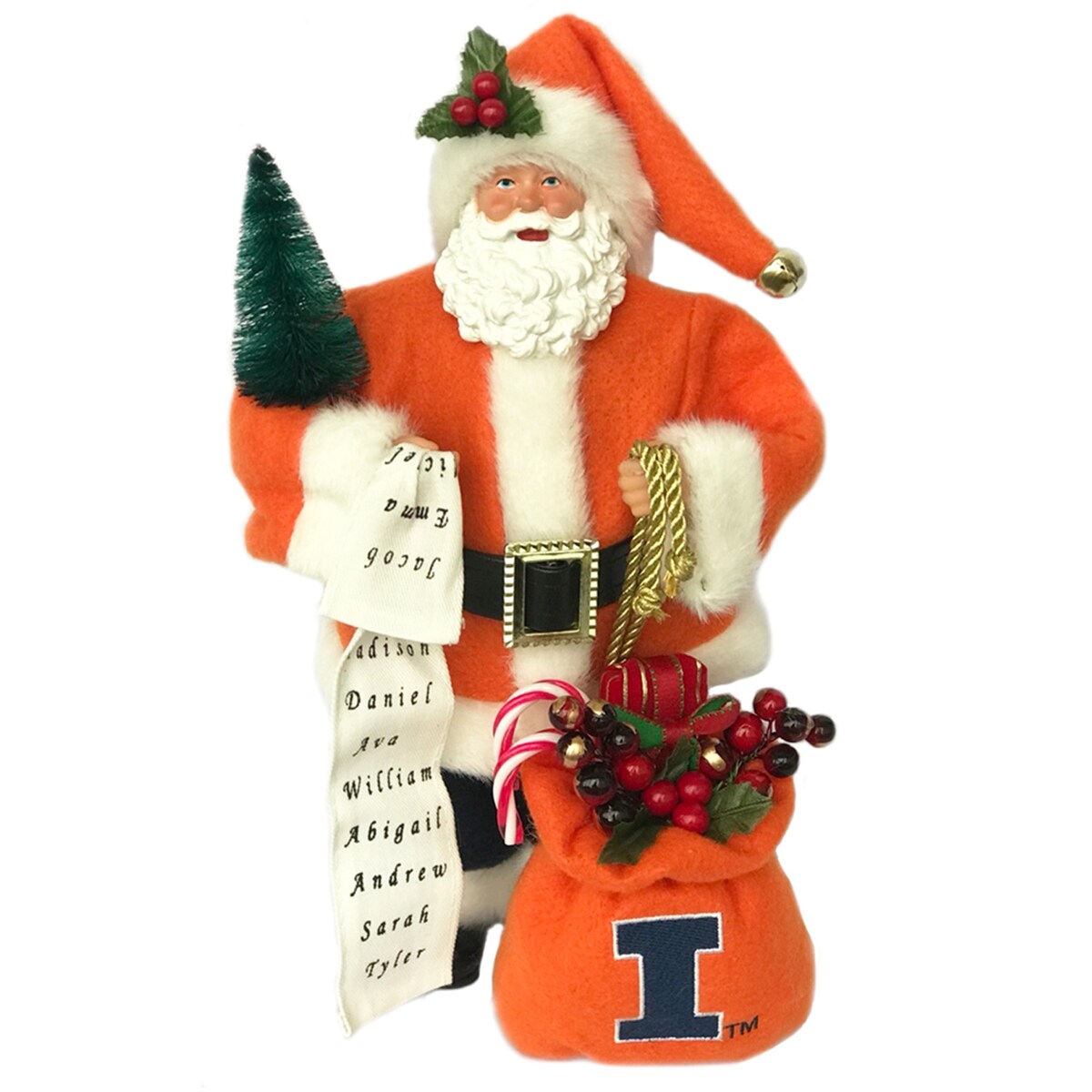 12 inch Illinois Santa - orange