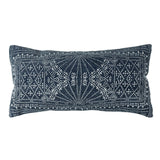 12 x 24 Accent Pillow with Batik Print, Blue and White