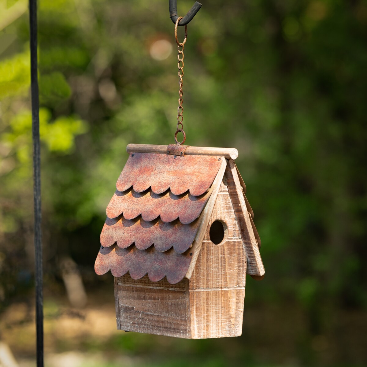 12.5"H Sullivans Copper Shingled Birdhouse, Natural - 6.75"L x 9.25"W x 12.5"H