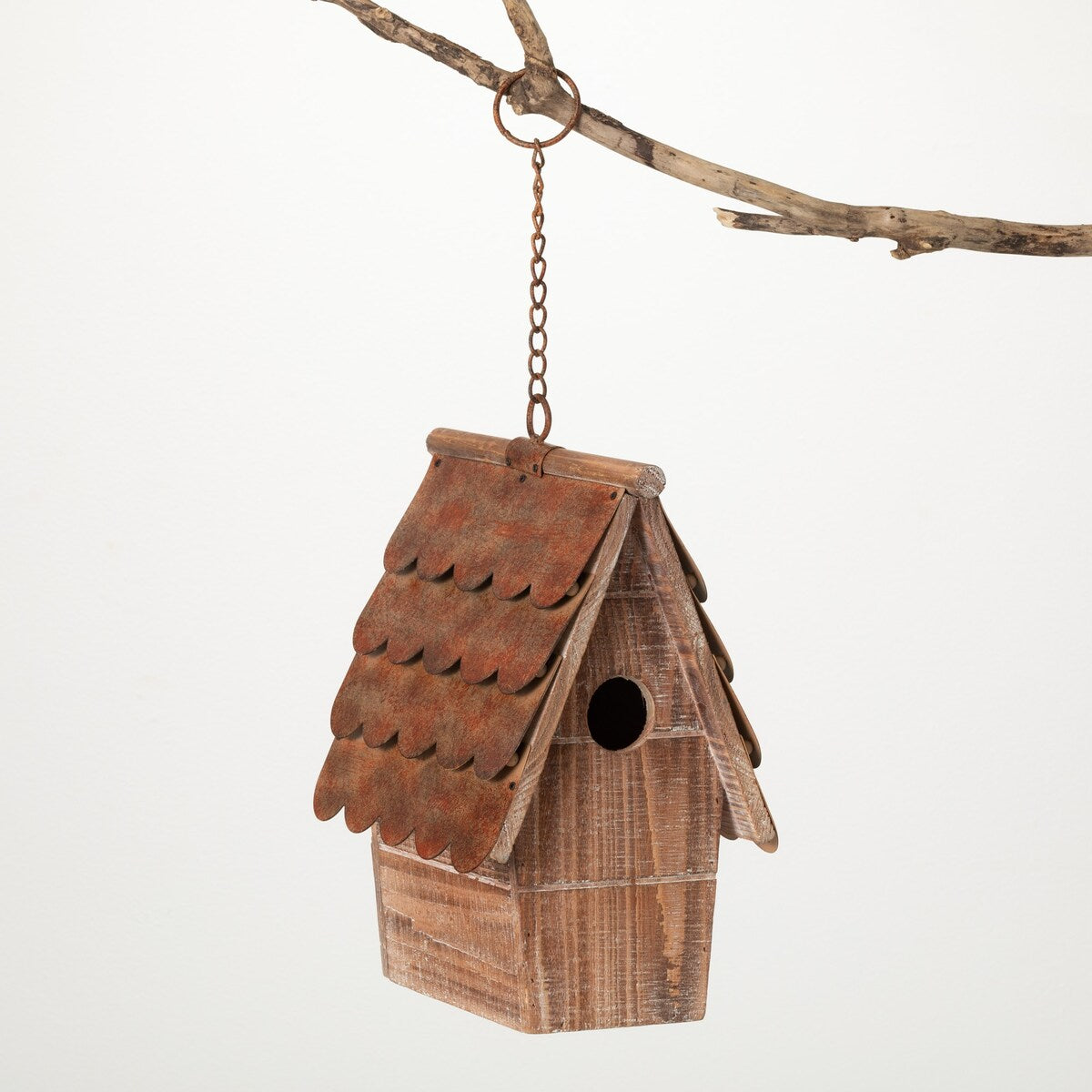 12.5"H Sullivans Copper Shingled Birdhouse, Natural - 6.75"L x 9.25"W x 12.5"H