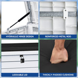 120 Gallons Water Resistant Lockable Deck Box with cushion