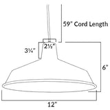 120V 12 Inch Commercial Grade Vintage Barn Hanging Metal Pendant Light