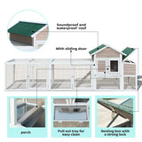 122 in.W Large Wooden Chicken Coop Pet Hutch with Nesting Box