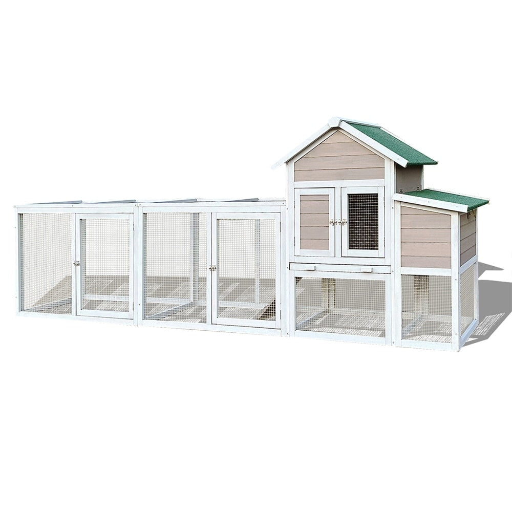 122" Large Wood Chicken Coop Hen House with Nesting Box