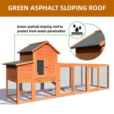 122"W Wood Chicken Coop Hen House Pet Hutch Wooden Pet Cage Backyard with Nesting Box