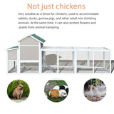 122"W Wood Chicken Coop Hen House Pet Hutch Wooden Pet Cage Backyard with Nesting Box