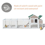 122"W Wood Chicken Coop Hen House Pet Hutch Wooden Pet Cage Backyard with Nesting Box