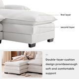 123*55"U-shaped Sofa with Console,Cupholders,USB Ports,6-seat Upholstered Symmetrical Indoor Sofa,Sleeper Couch Set with Chaise