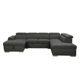 128"Sofa U Shaped Sectional Couch with Ottoman