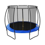 12FT Blue Finish Outdoor Trampoline With Safety Net and Ladder