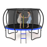 12FT Outdoor Big Trampoline Inner Safety Enclosure Net, Ladder, PVC Spring Cover Padding, For Kids