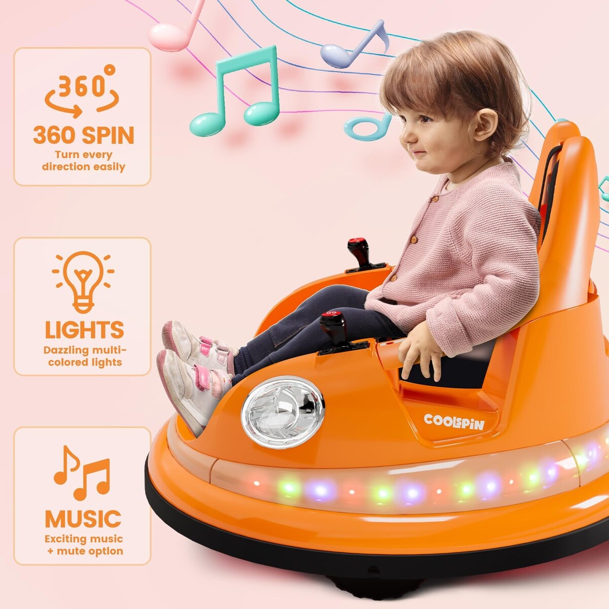 12V Bumper Car Ride On Toys for Kids & Toddlers with Remote Control