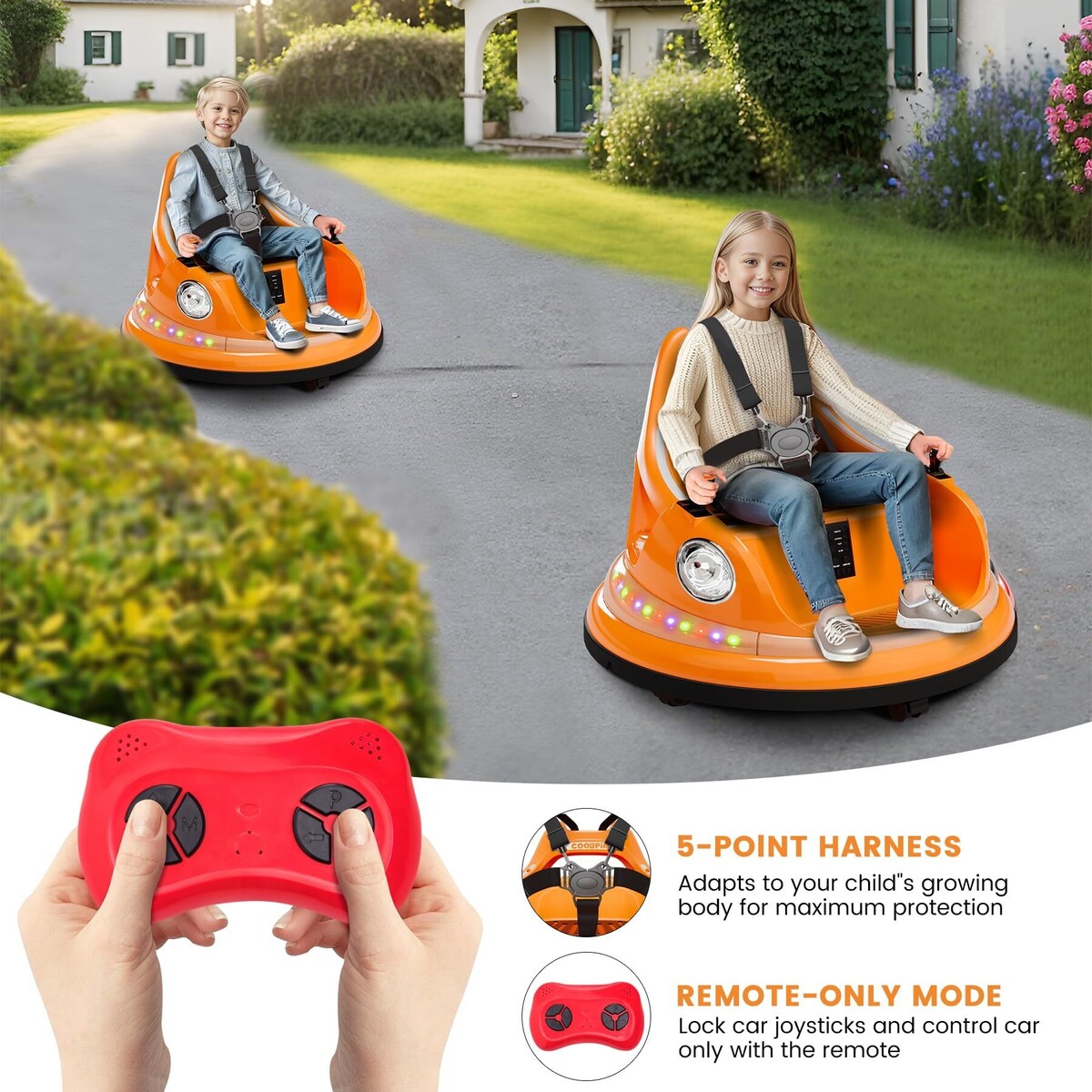 12V Bumper Car Ride On Toys for Kids & Toddlers with Remote Control