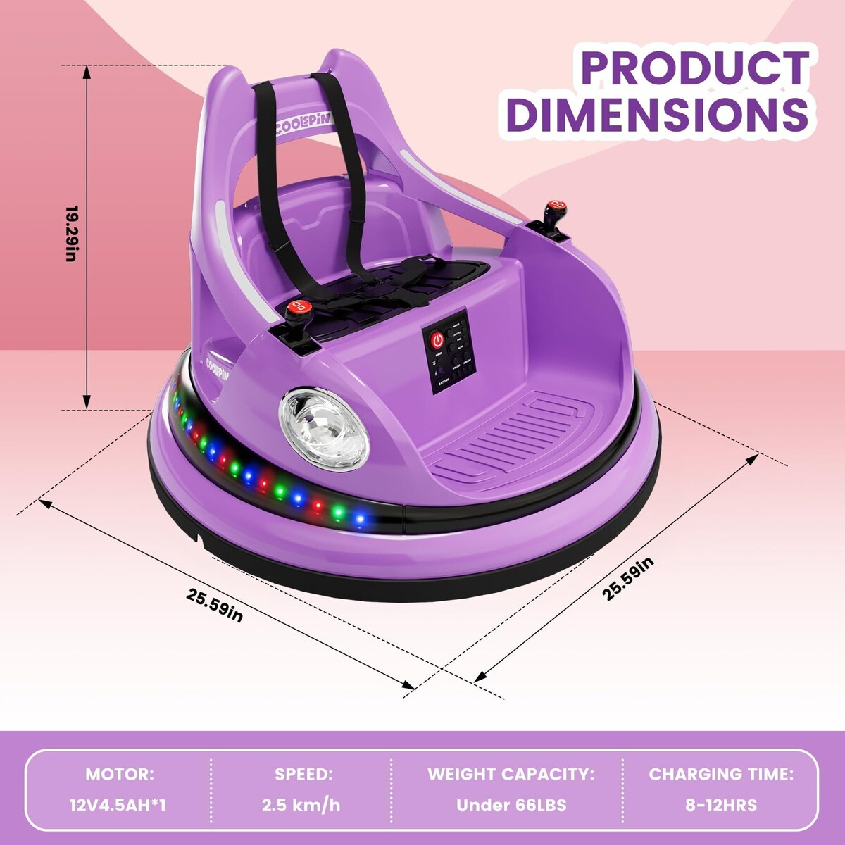 12V Bumper Car Ride On Toys for Kids & Toddlers with Remote Control