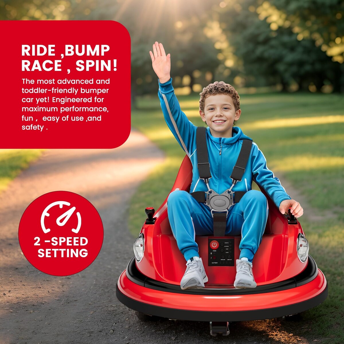 12V Bumper Car Ride On Toys for Kids & Toddlers with Remote Control